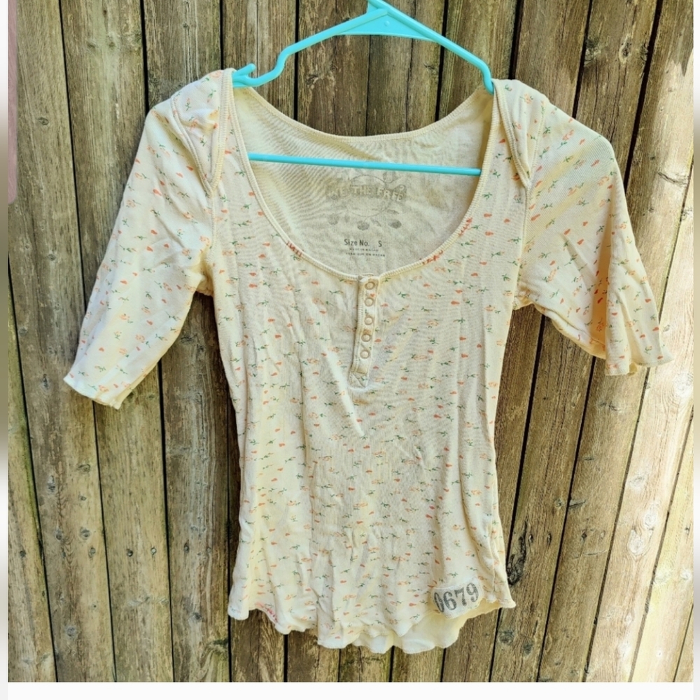 Vintage free people we the floral henley rare